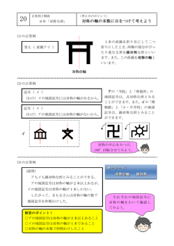 イ 対称の軸の本数に目をつけて考えよ 数に目をつけて考えよう 数に目