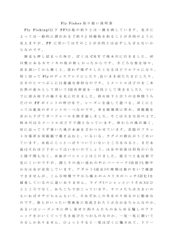 Fly Fisher 取 り 扱 い 説 明 書 Fly Fishing(以 下 FF)は 他 の 釣りと は