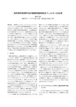 知的信号処理手法の画像用雑音除去つイルタへの応用 棟安 実治