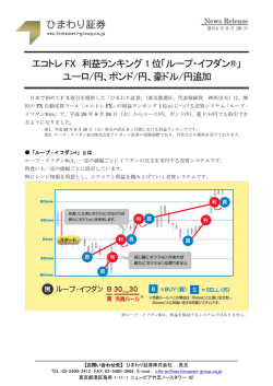 エコトレ FX 利益ランキング 1 位「ループ・イフダン®」 ユーロ/円、ポンド/円