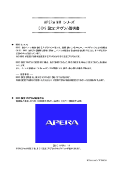APERA MW シリーズ BIOS 設定プログラム説明書
