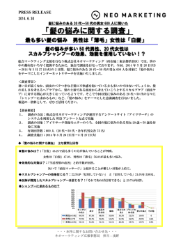 髪の悩みに関する調査