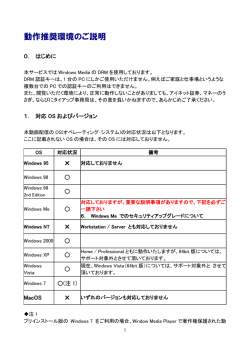 動作推奨環境のご説明