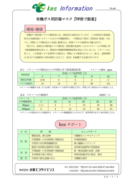 有機ガス用防毒マスク『呼吸で脱着』 kes サポート 環境・健康