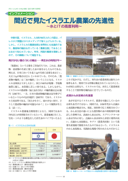 間近で見たイスラエル農業の先進性（グリーンレポートNo.496）