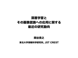 深層学習と その画像認識への応用に関する 最近の研究動向
