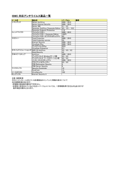 ISMC 対応アンチウイルス製品一覧