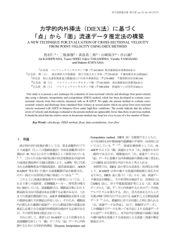力学的内外挿法（DIEX法）に基づく 「点」から「面」流速データ推定法の構築