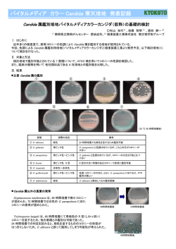 バイタルメディア カラー Candida 寒天培地 発表記録
