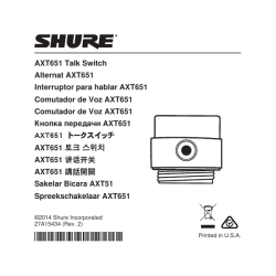 Shure AXT651 Talk Switch User Guide
