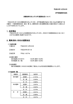 消費税率引き上げに伴う電車・バスの運賃改定について