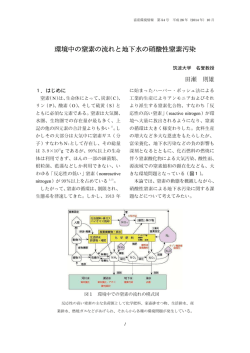 環境中の窒素の流れと地下水の硝酸性窒素汚染