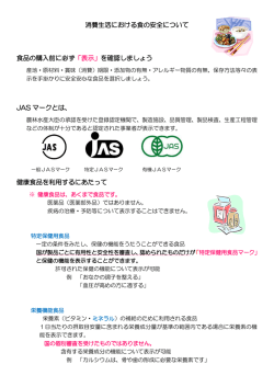 消費生活における食の安全について 食品の購入前に必ず「表示」を確認