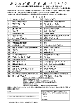 あなたの選ぶ名曲ベスト10 リクエスト候補曲リスト