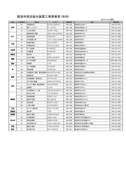 砺波市指定給水装置工事事業者（市内）