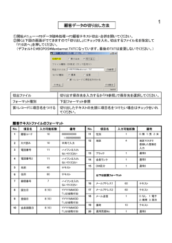 顧客データの切り出し方法