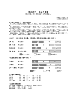 東北地方 1か月予報