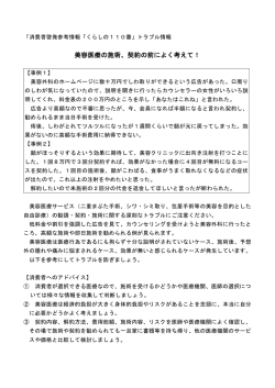 美容医療の施術、契約の前によく考えて！（PDF：205KB