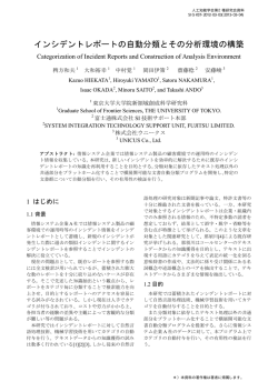 インシデントレポートの自動分類とその分析環境の構築