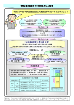 『地域優良賃貸住宅制度改正』概要