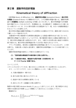 第2章 運動学的回折理論 Kinematical theory of diffraction