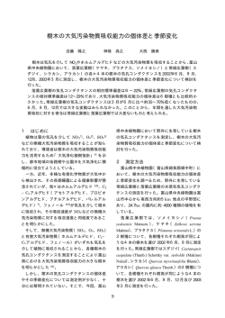 樹木の大気汚染物質吸収能力の個体差と季節変化 --