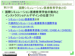 国際シミュレーション医療教育学会の動向と インストラクショナルデザイン