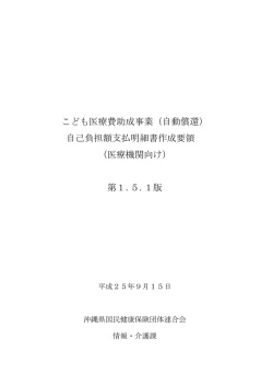 こども医療費助成事業（自動償還） 自己負担額支払明細書作成要領