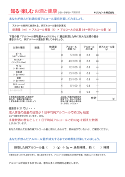 アルコール摂取量チェックリスト [PDF 241KB]