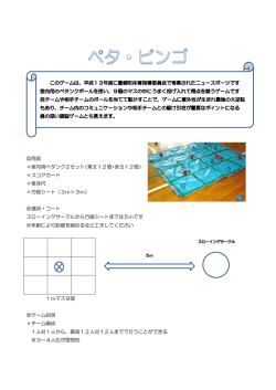 用具 ＊室内用ペタンク2セット（青玉12個・赤玉12個） ＊スコアカード