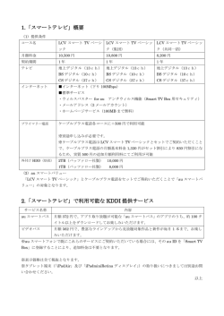1.「スマートテレビ」概要 2.「スマートテレビ」で利用可能な KDDI 提供