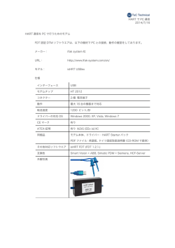 HART で PC 通信 2014/7/16 HART 通信を PC で行うためのモデム