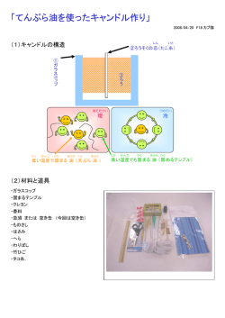 「てんぷら油を使ったキャンドル作り」