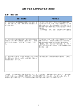 点検・評価項目及び評価の視点（改定案）