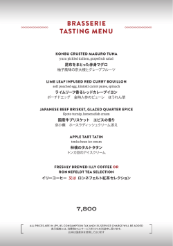 BRASSERIE TASTING MENU