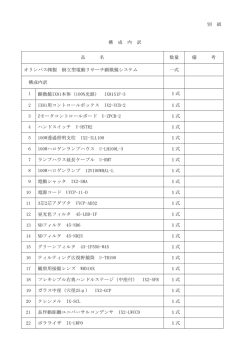 別 紙 構 成 内 訳 品 名 数量 備 考 オリンパス  製 倒立型電動リサーチ