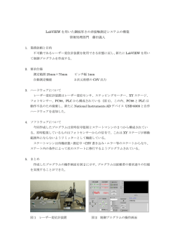 LabVIEW を用いた鋼板厚さの非接触測定システムの構築 情報処理部門