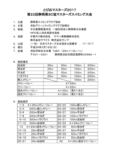 とびおマスターズ2017 第22回静岡県SC協マスターズスイミング大会