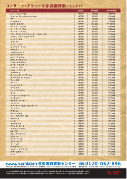 音楽書籍買取センター コンサート・チケット半券高価買取