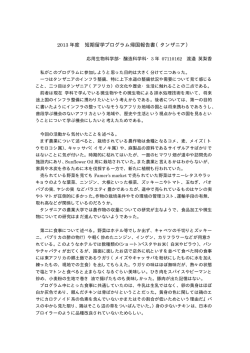 2013 年度 短期留学プログラム帰国報告書（タンザニア）