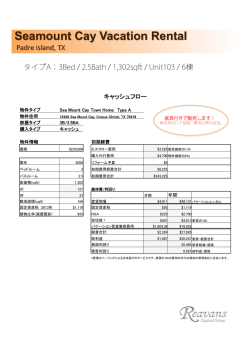 Seamount Cay Vacation Rental_Type A_Cashflow