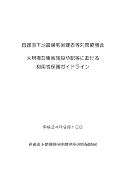 首都直下地震帰宅困難者等対策協議会 大規模な集客施設や駅等