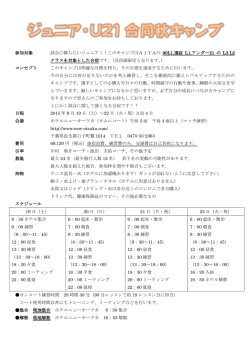 このキャンプはAJTAの 90L1,選抜 L1,アンダー21 の L3.L2