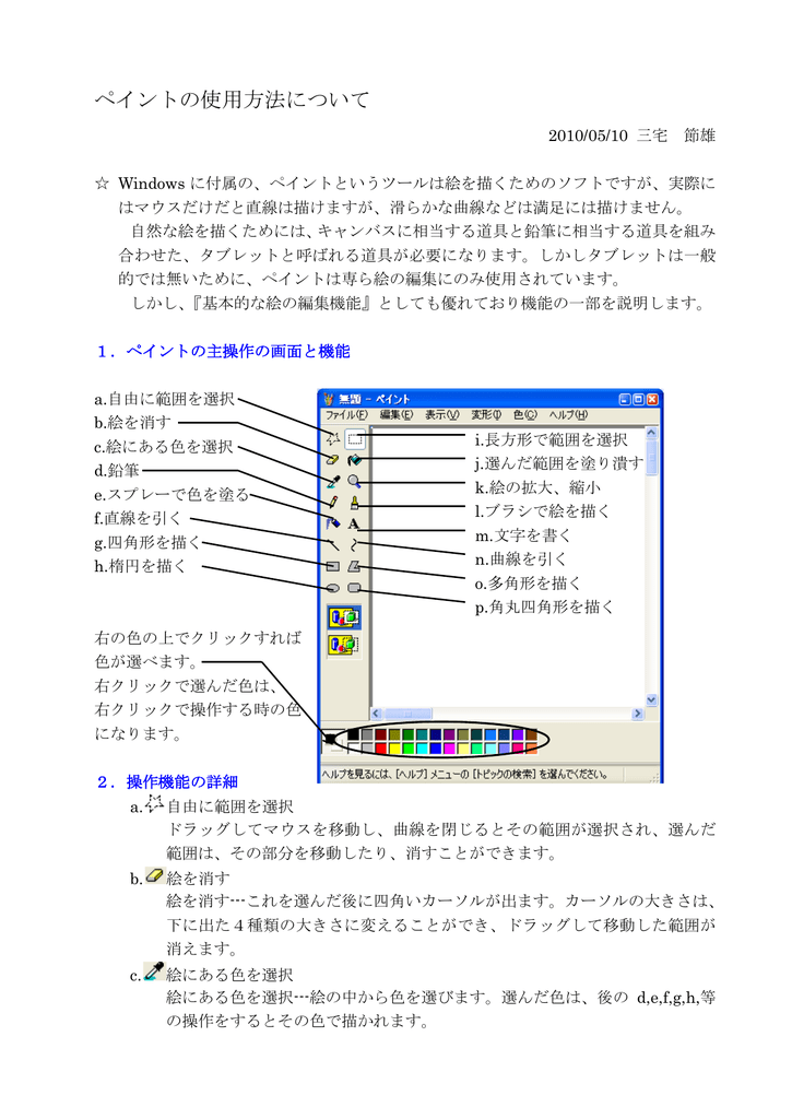 ペイントの使用方法について