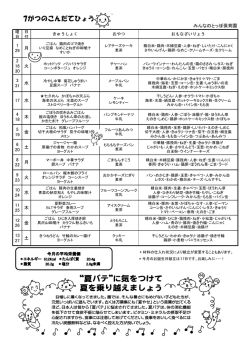献立(幼児用)