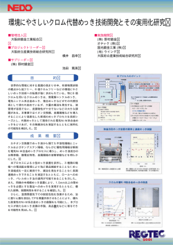 環境にやさしいクロム代替めっき技術開発とその実用化研究