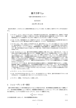 量子力学の表示形式について