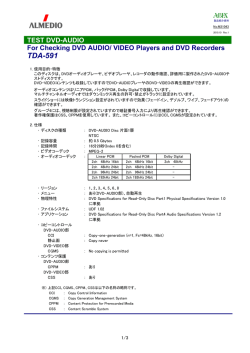 TEST DVD-AUDIO For Checking DVD AUDIO/ VIDEO