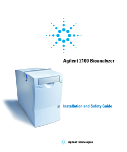 Turning on the Agilent 2100 Bioanalyzer