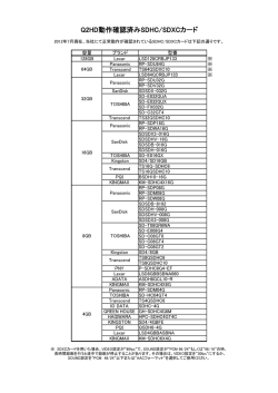 Q2HD動作確認済みSDHC/SDXCカード